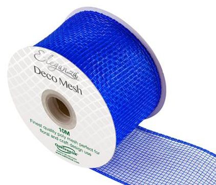 Eleganza Deco Mesh Metallic 63mm x 10m Royal Blue No.18 - Organza / Fabric